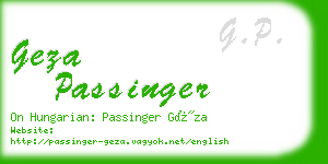 geza passinger business card